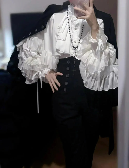 Gothic Style Batwing Sleeve Shirt Women Lolita Loose Spring Autumn