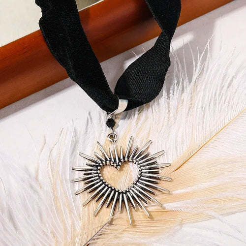 Punk Goth Black Velvet Choker Necklaces Gothic Style Rope Women Neck
