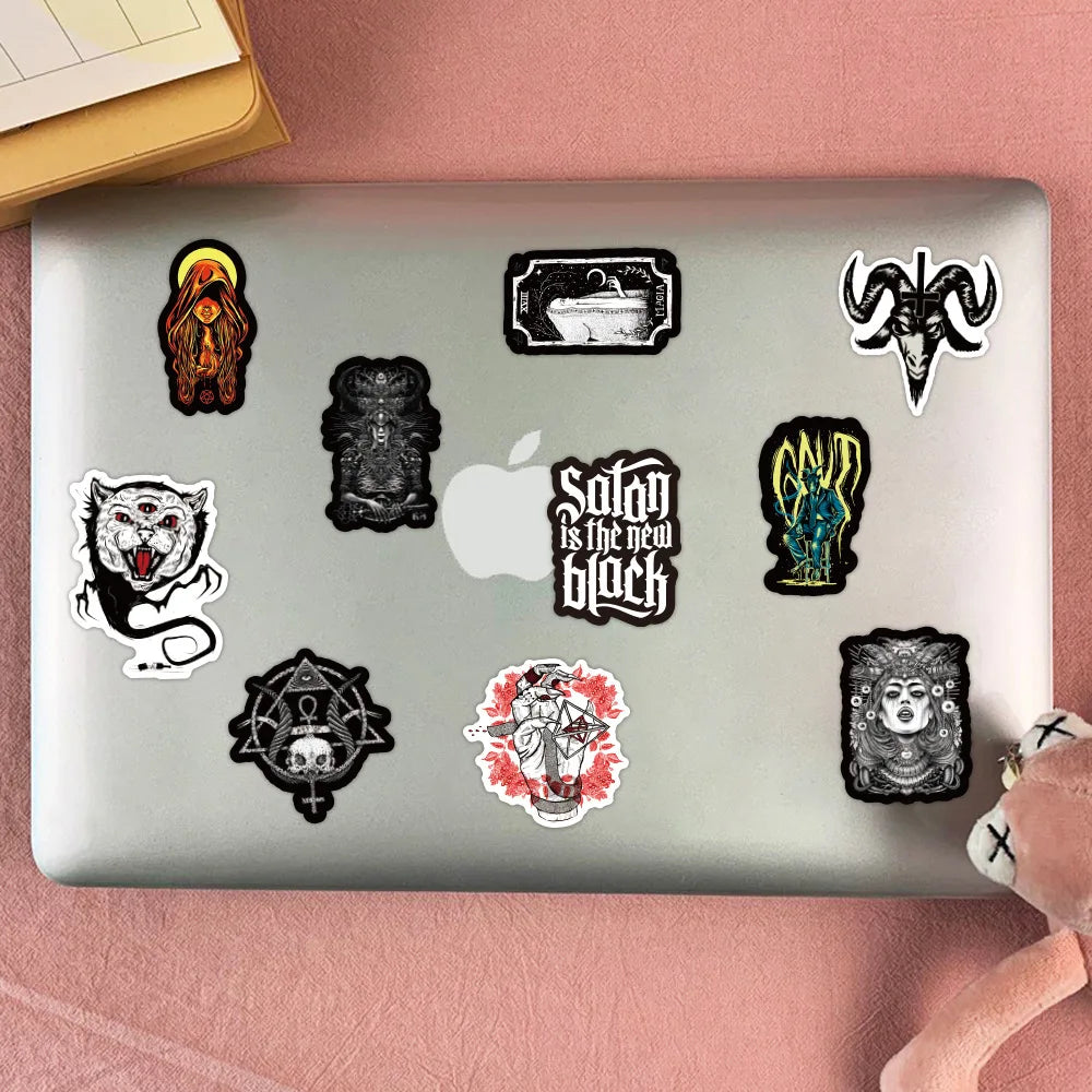 50pcs Cool Demon Lucifer Gothic Stickers Scrapbooking Fridge Laptop