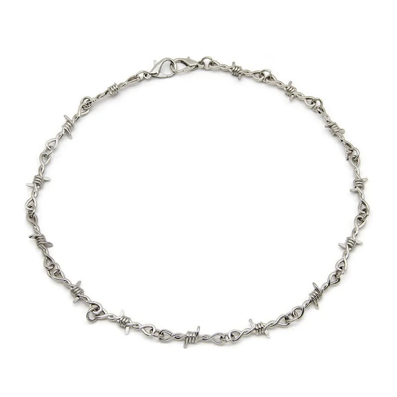 ZAKOL Fashion Iron Unisex Choker Necklace Women Hip-hop Gothic Punk