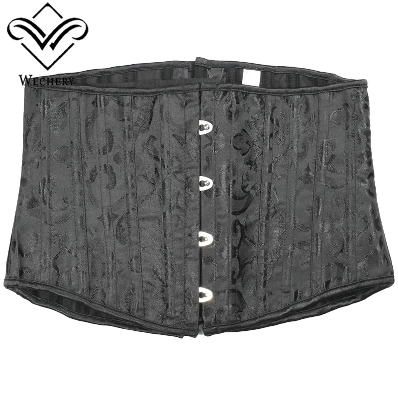 Underbust White Black Corset Woman Belt Plus Size Top Short Steel