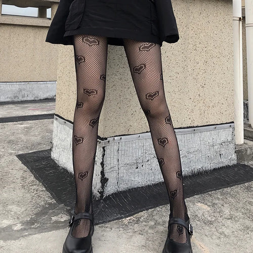 Skull Fishnet Stocking Women's Hollow Garter Bat Gothic Dark Mesh