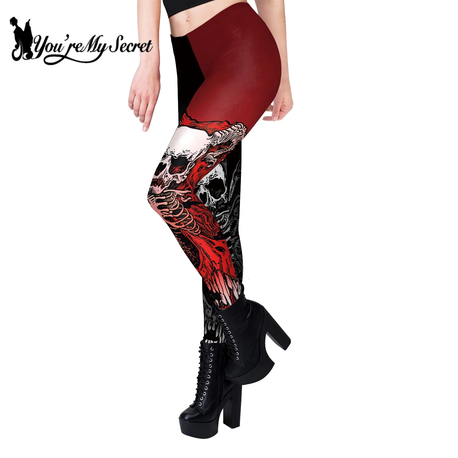 [You're My Secret] Halloween Skeleton Print Legging Punk Women Legging