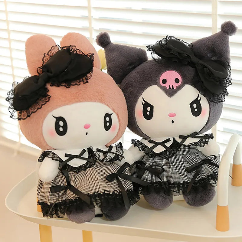 Sanrio Black Kuromi Mymelody Plush Stuffed Dolls Kawaii Cartoon Sofa