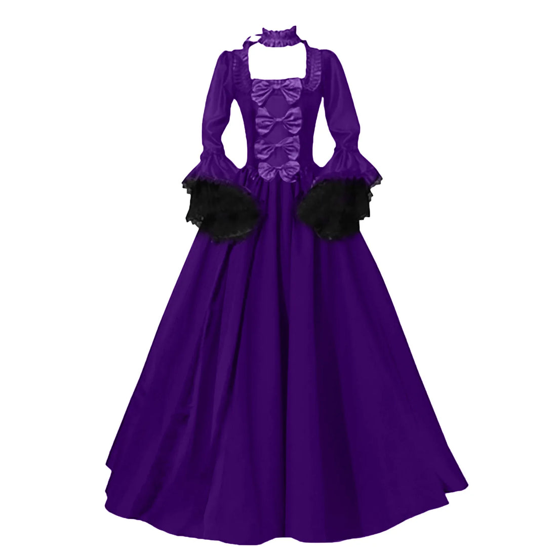 Medieval Victorian Court Lace Patchwork Gothic Dress Halloween Witch