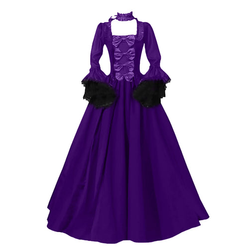 Medieval Victorian Court Lace Patchwork Gothic Dress Halloween Witch