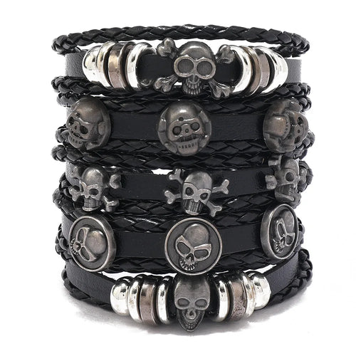 Fashion Bracelet Viking  Bracelet For Men Hand Bracelets Woven Skull