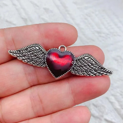 10pcs Mixed Silver Plated Enamel New Gothic Style Sacred Heart Alloy