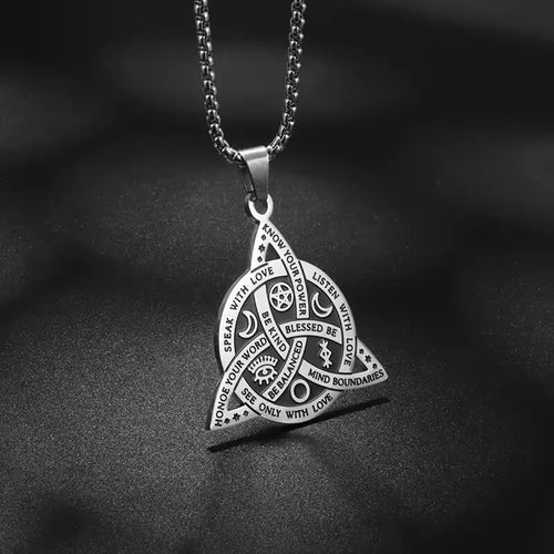 Stainless Steel Vintage Irish Celtic Trinity Knot Pendant Wiccan Witch