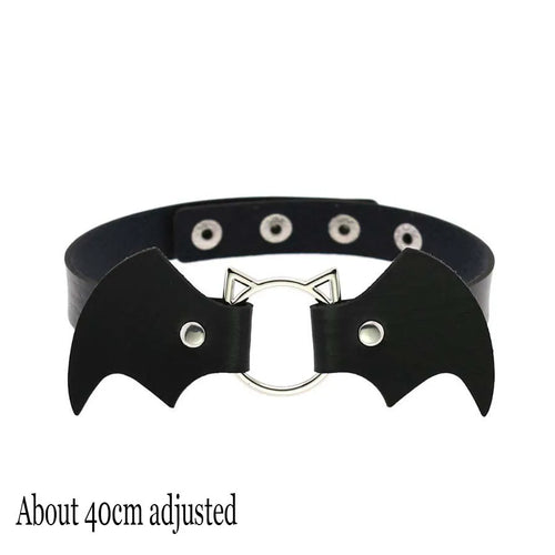 Woman Black Punk Choker Collar Necklace Sexy PU Leather Heart Lock Key
