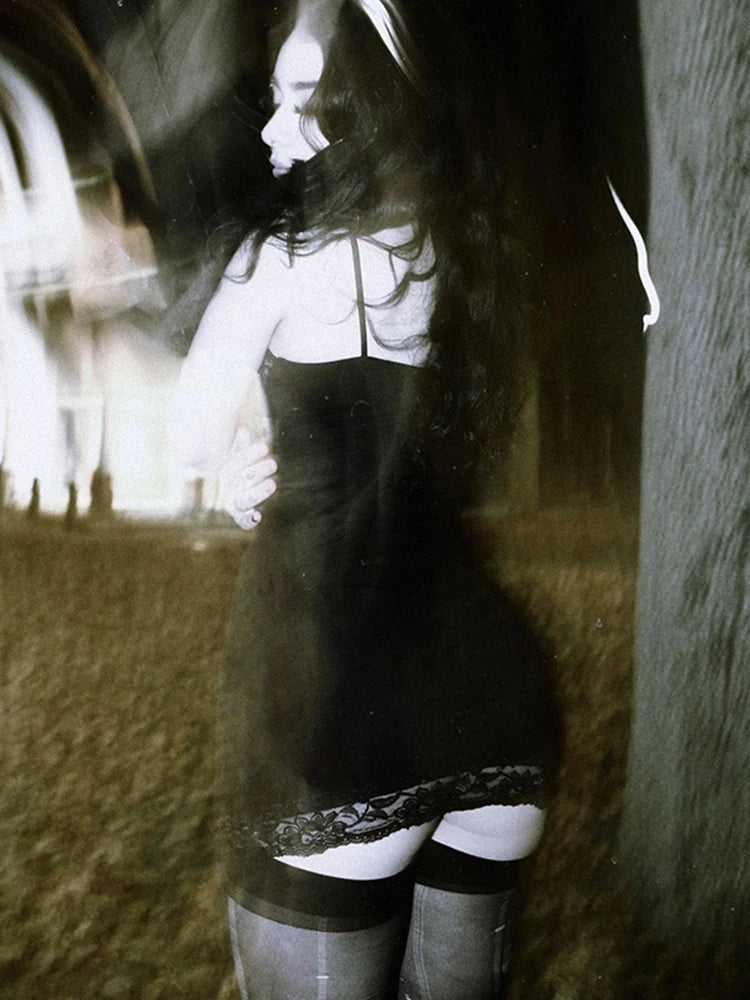 AltGoth Cyber Punk Gothic Dress Women Streetwear Harajuku Skull
