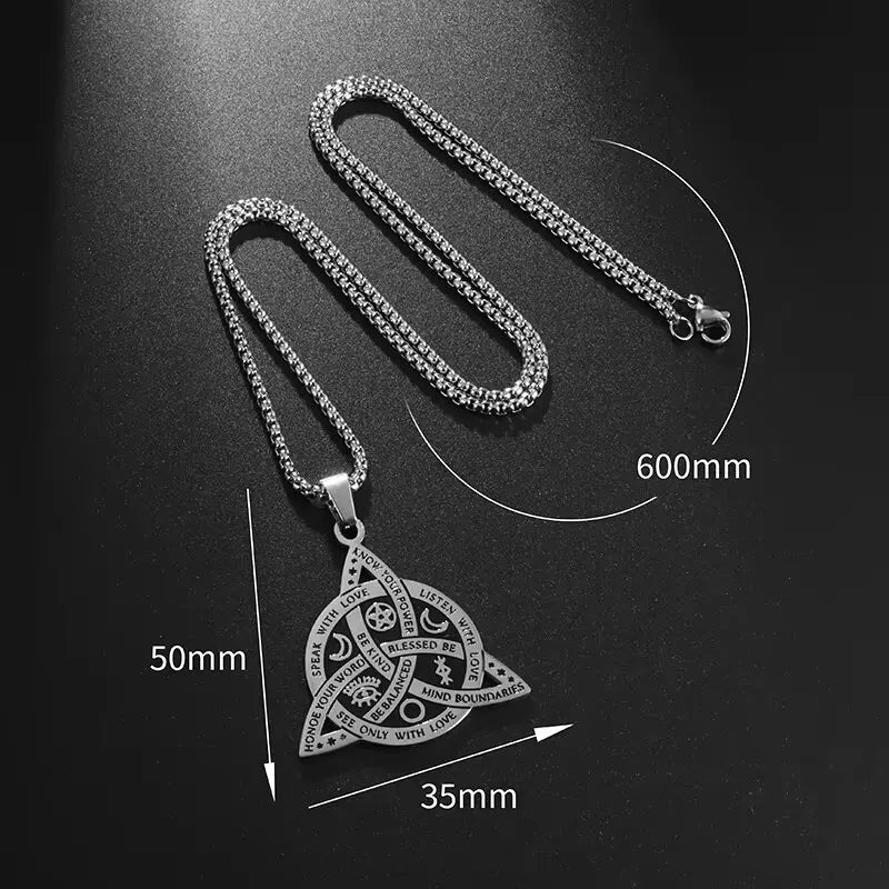 Stainless Steel Vintage Irish Celtic Trinity Knot Pendant Wiccan Witch