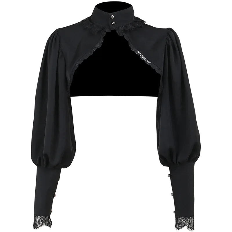 Gothic Lantern Sleeve Smock High Street Sexy Black Winter Long Sleeve