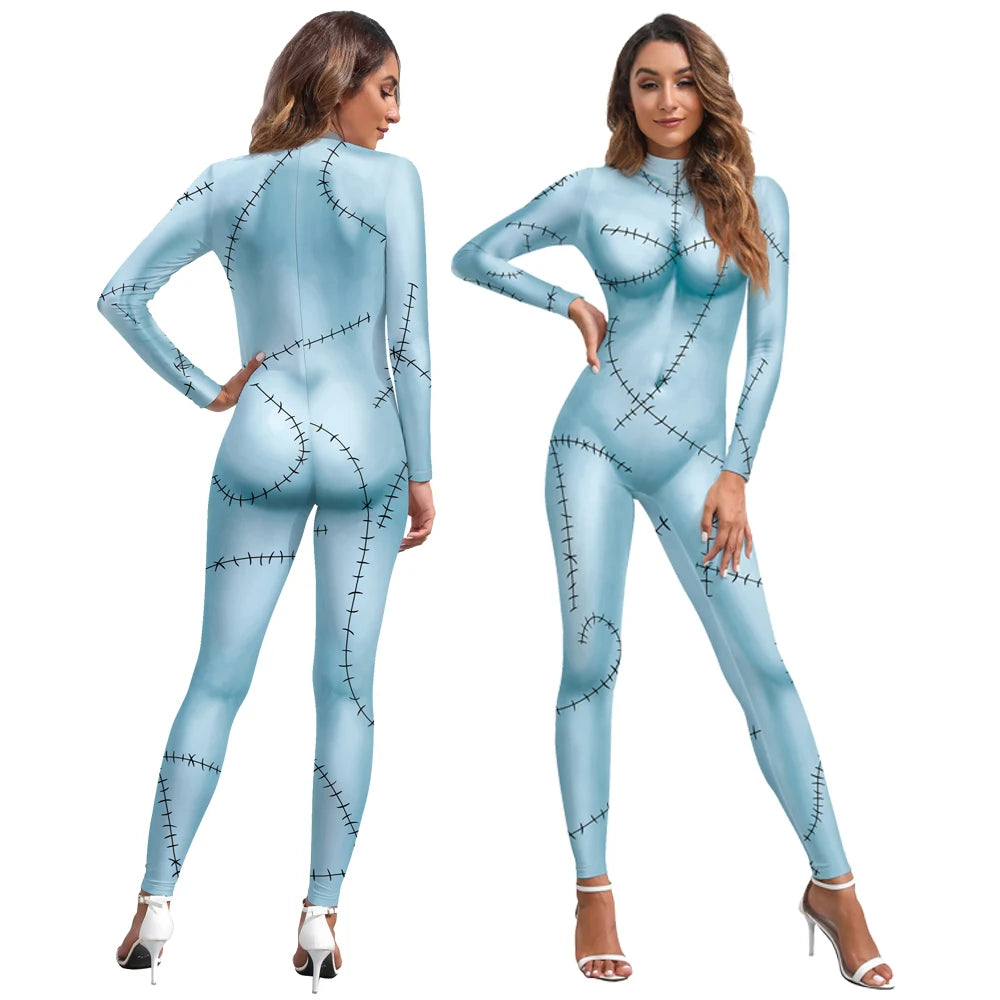 Halloween Anime Movie Sally Cosplay Dress Party Set Costume Christmas