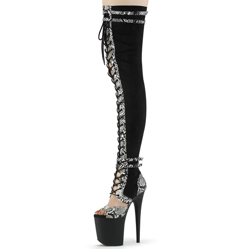 20cm Gothic Red Women's Exotic Dancer Thin Heels Platform Boots