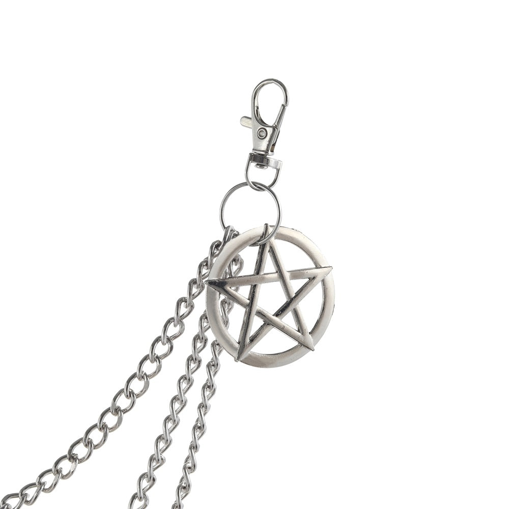 Side Punk Chain On The Jeans Pants Women Pentagram Keychains for Men