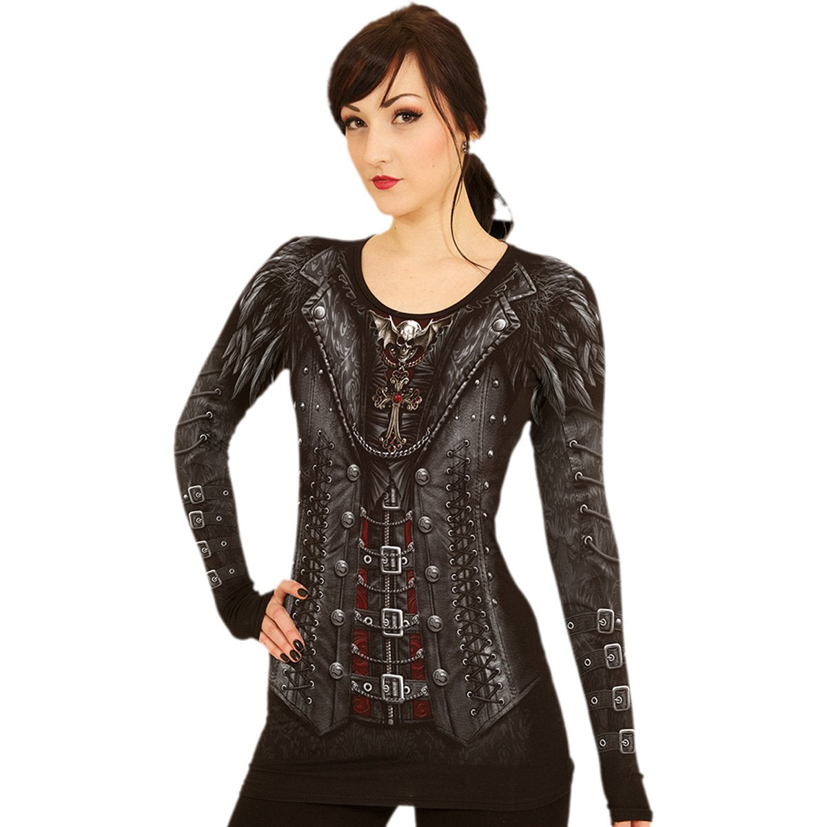 GOTHESS WRAP - All Over Baggy Top  Black