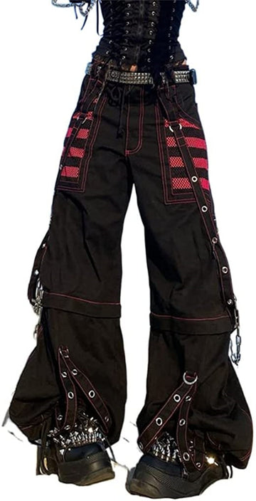 Baggy Pants Women Punk Style | Gothic Pants Chains | Goth Pants Chains