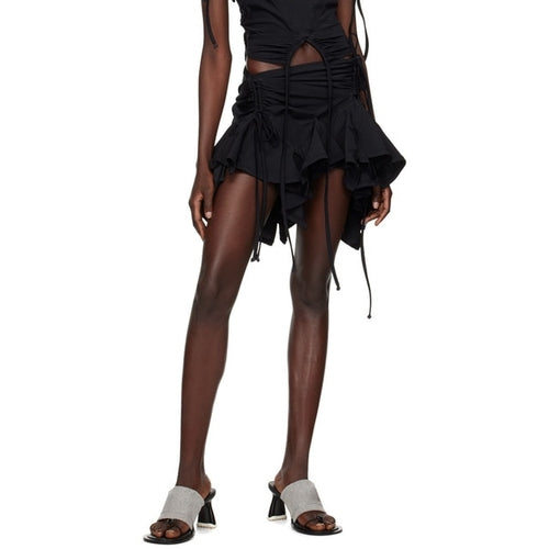 Women Solid Color Gothic Punk Irregular Skirts Summer Fashion