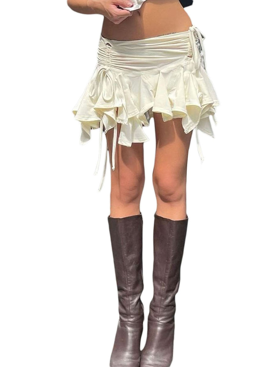Women Solid Color Gothic Punk Irregular Skirts Summer Fashion