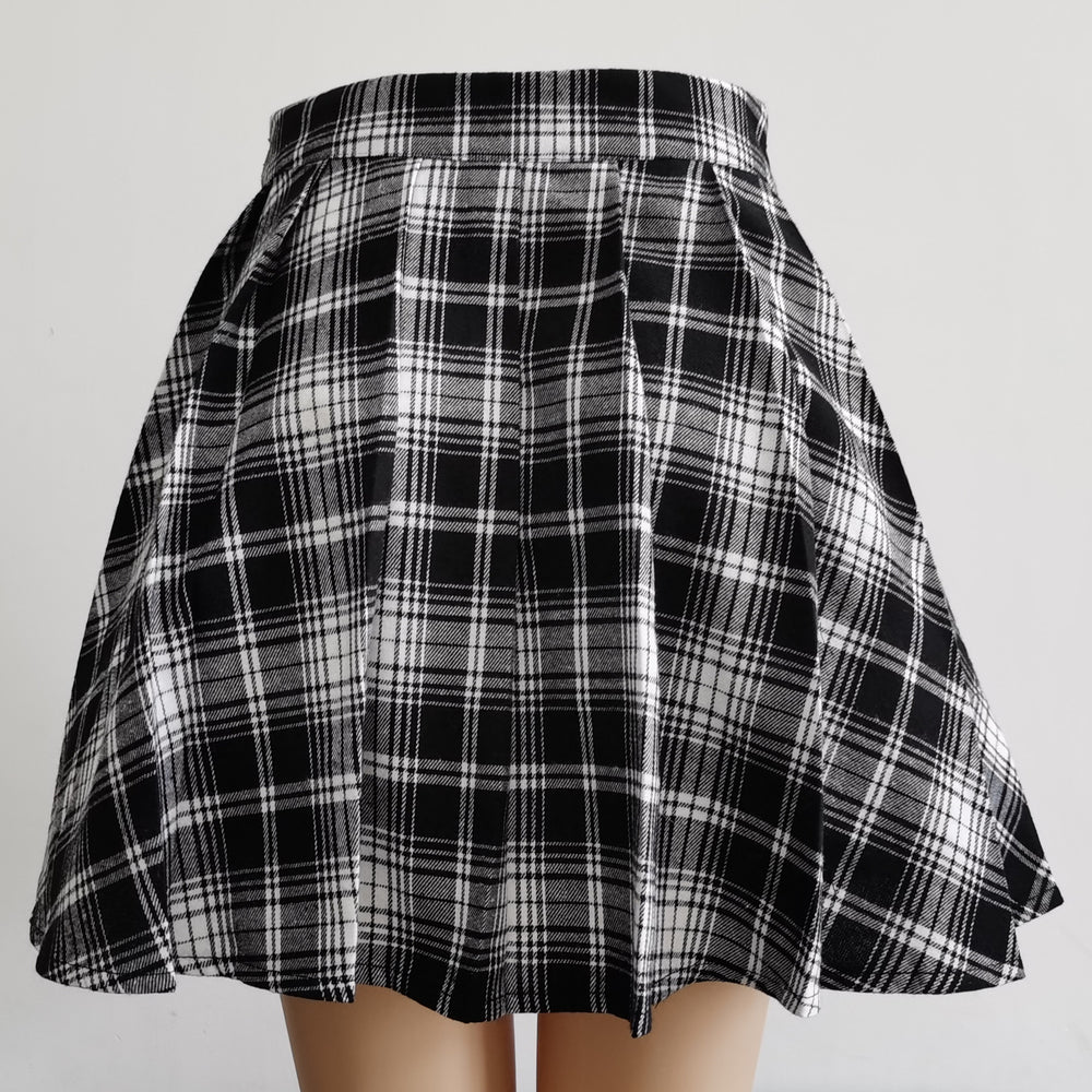 Womens Harajuku Punk Irregular Mini Pleated Skater Skirt Asymmetric