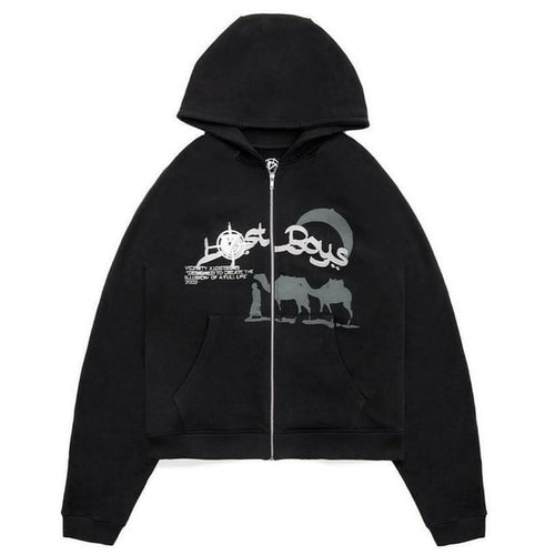 Y2k Rhinestone Cobweb Zip Up Oversized Sweatshirt 2022 Autumn Goth