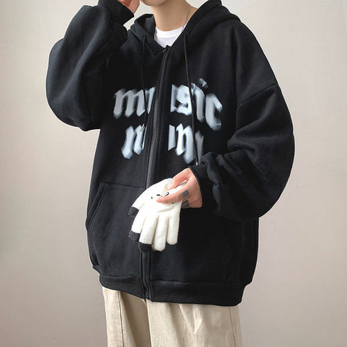 Y2k Rhinestone Cobweb Zip Up Oversized Sweatshirt 2022 Autumn Goth